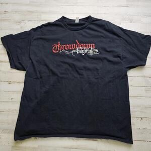 Throwdown Haymaker Metalcore Band Graphic Tee 2XL Never Back Down Never Give In